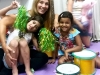 Amanda, Maria Luiza e Maria Beatriz e a Professora Mariana