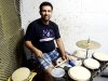A nova percuteria da escola, montada pelo professor Cadu.