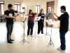 Nosso grupo de câmara de altíssimo nível esquenta nos bastidores.